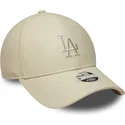 mutzen-gebogen-beige-snapback-9forty-m-crown-pu-diamante-der-los-angeles-dodgers-mlb-von-new-era