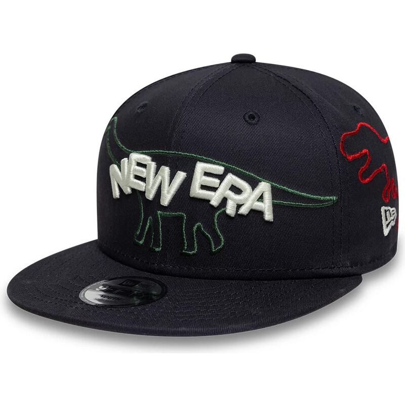 casquette-plate-bleue-marine-snapback-pour-enfant-9fifty-dino-new-era casquette-plate-bleue-marine-snapback-pour-enfant-9fifty-dino-new-era
