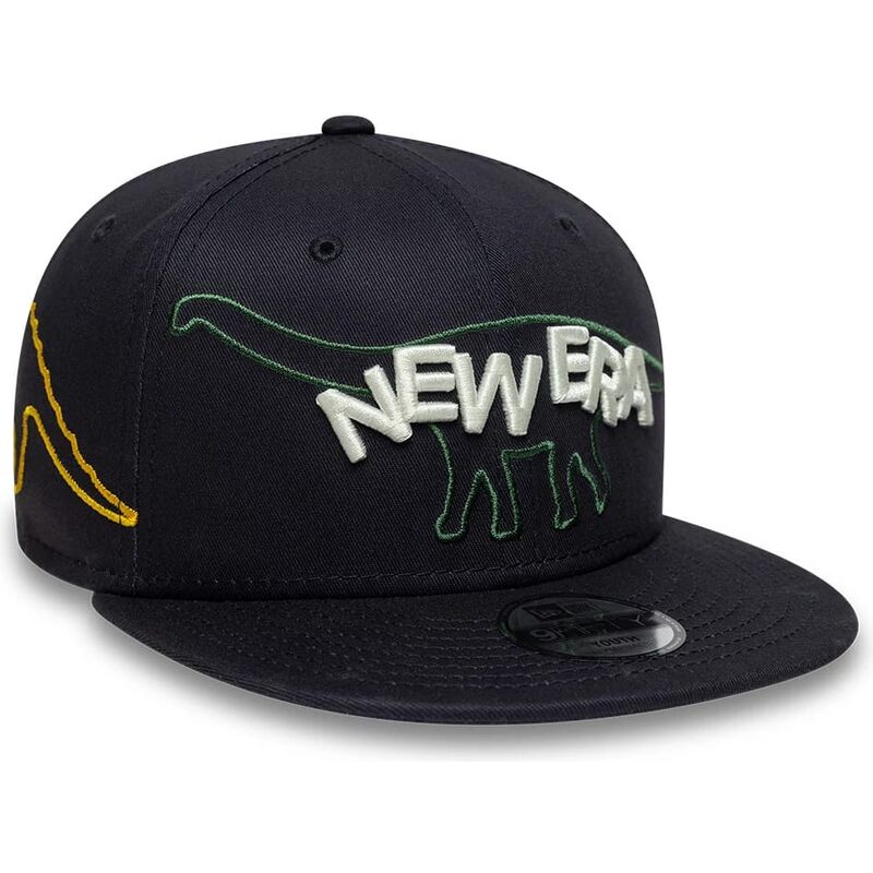 mutzen-flach-marineblau-snapback-fur-kinder-9fifty-dino-von-new-era