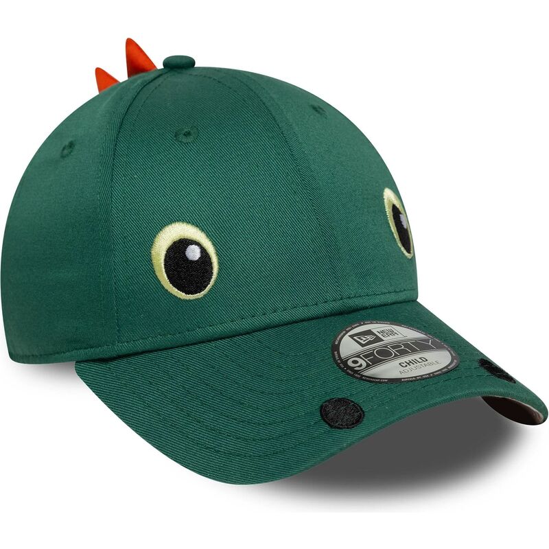 mutzen-gebogen-grun-snapback-fur-kinder-9forty-dino-face-von-new-era