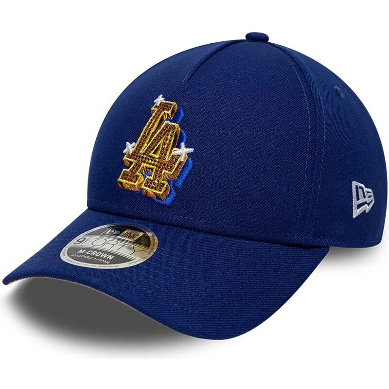 mutzen-gebogen-blau-snapback-9forty-m-crown-a-frame-emblem-der-los-angeles-dodgers-mlb-von-new-era