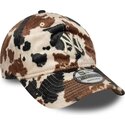 casquette-courbee-marron-ajustable-9twenty-animal-print-new-york-yankees-mlb-new-era