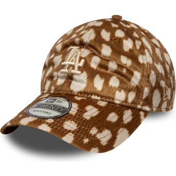 Mützen gebogen braun verstellbares band 9TWENTY Animal Print der Los Angeles Dodgers MLB von New Era