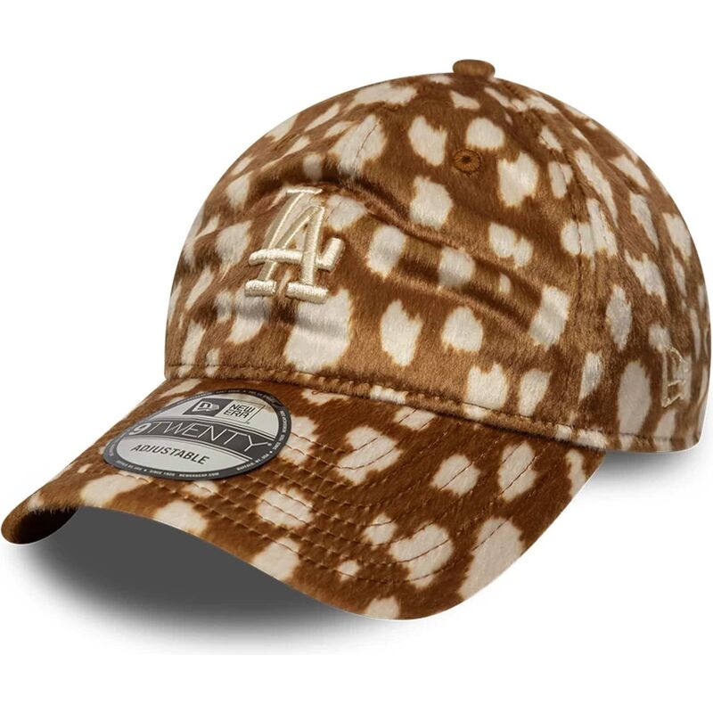 mutzen-gebogen-braun-verstellbares-band-9twenty-animal-print-der-los-angeles-dodgers-mlb-von-new-era