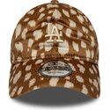 mutzen-gebogen-braun-verstellbares-band-9twenty-animal-print-der-los-angeles-dodgers-mlb-von-new-era