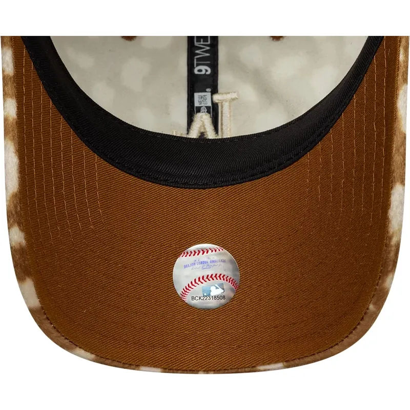 mutzen-gebogen-braun-verstellbares-band-9twenty-animal-print-der-los-angeles-dodgers-mlb-von-new-era