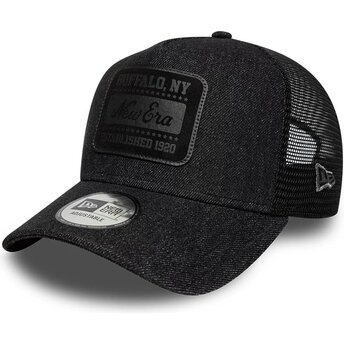 Mützen gebogen schwarz snapback A Frame Patch Denim von...