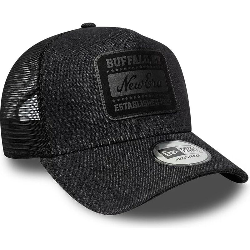 casquette-trucker-noire-avec-logo-noir-a-frame-patch-denim-new-era