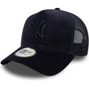 casquette-trucker-bleue-marine-avec-logo-bleu-marine-a-frame-tonal-cord-new-york-yankees-mlb-new-era