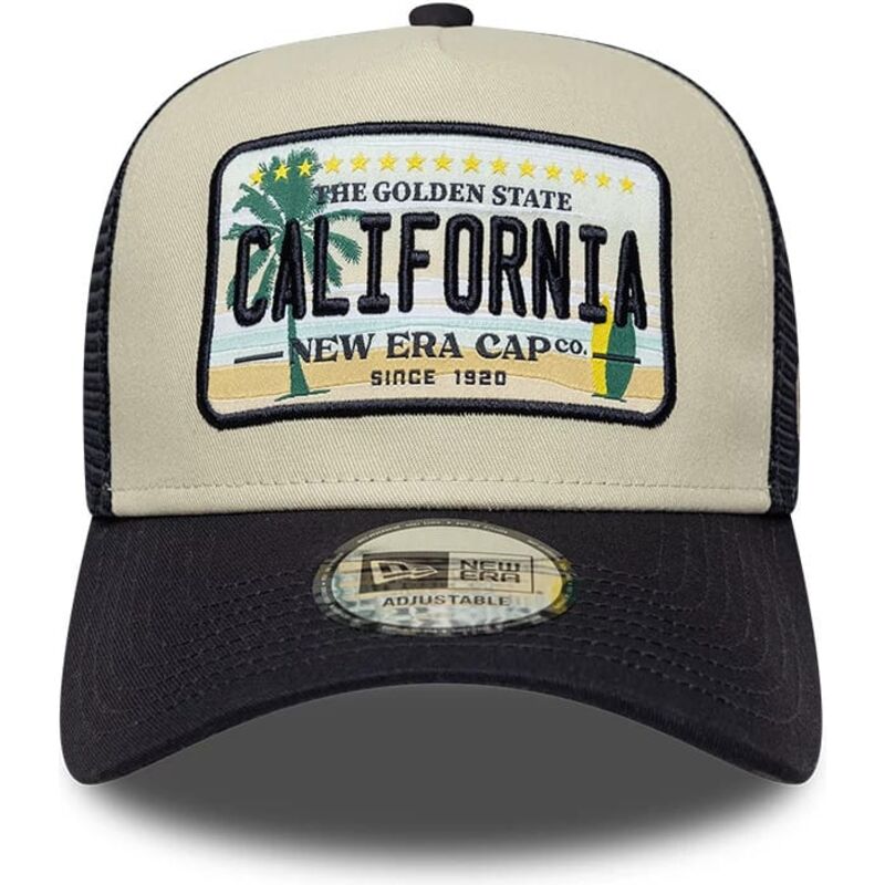 mutzen-gebogen-beige-snapback-a-frame-license-plate-der-california-von-new-era