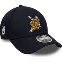 mutzen-gebogen-marineblau-snapback-9forty-m-crown-a-frame-emblem-der-detroit-tigers-mlb-von-new-era