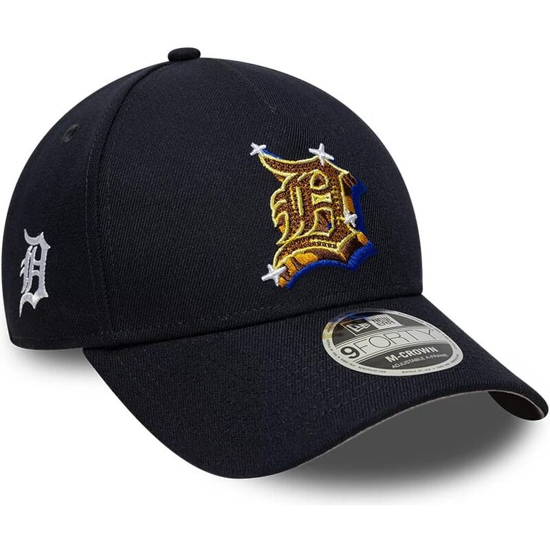 mutzen-gebogen-marineblau-snapback-9forty-m-crown-a-frame-emblem-der-detroit-tigers-mlb-von-new-era