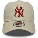 mutzen-gebogen-beige-snapback-e-frame-league-essential-der-new-york-yankees-mlb-von-new-era
