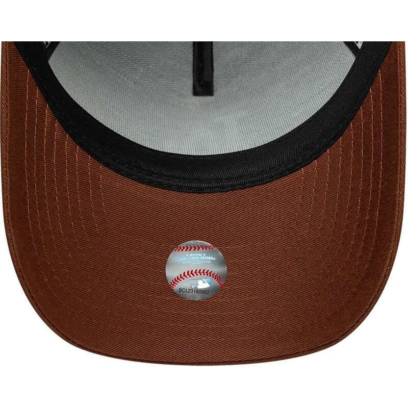 mutzen-gebogen-braun-snapback-e-frame-league-essential-der-los-angeles-dodgers-mlb-von-new-era