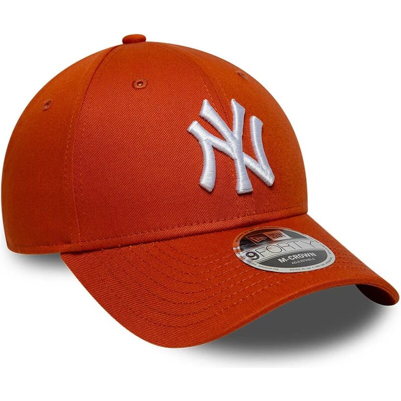 mutzen-gebogen-orange-snapback-9forty-m-crown-der-new-york-yankees-mlb-von-new-era