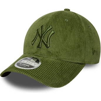 Casquette courbée verte claire ajustable avec logo vert 9FORTY M-Crown Cord New York Yankees MLB New Era