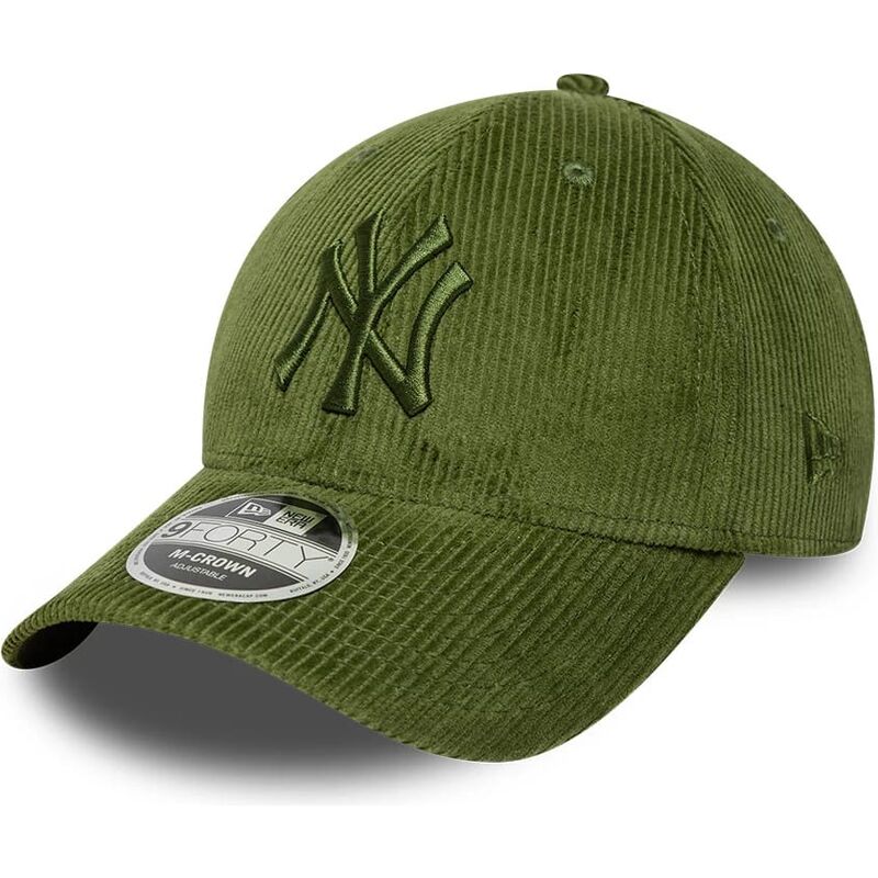 casquette-courbee-verte-claire-ajustable-avec-logo-vert-9forty-m-crown-cord-new-york-yankees-mlb-new-era
