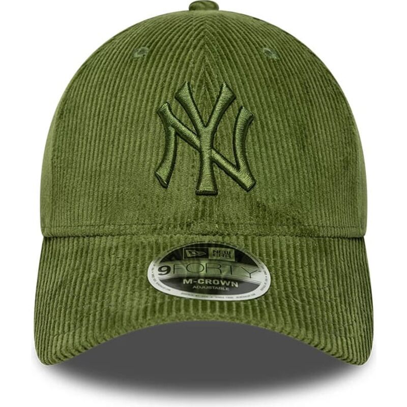 casquette-courbee-verte-claire-ajustable-avec-logo-vert-9forty-m-crown-cord-new-york-yankees-mlb-new-era