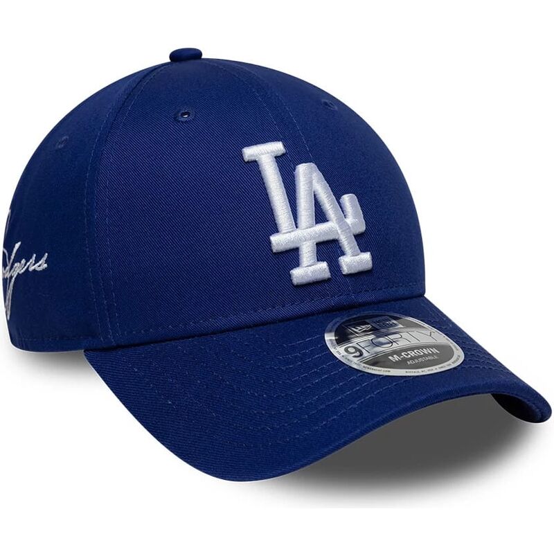 casquette-courbee-bleue-snapback-9forty-m-crown-side-script-los-angeles-dodgers-mlb-new-era
