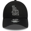 casquette-courbee-noire-ajustable-9forty-metallic-outline-los-angeles-dodgers-mlb-new-era