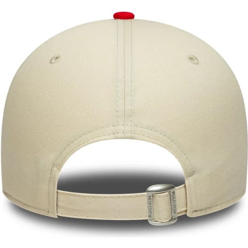 casquette-courbee-beige-et-rouge-ajustable-9forty-colour-block-chicago-bulls-nba-new-era