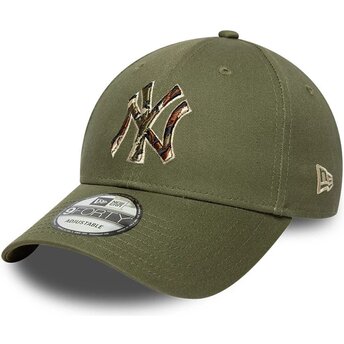 Mützen gebogen grün verstellbares band 9FORTY Outline Camo der New York Yankees MLB von New Era