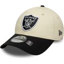 mutzen-gebogen-beige-verstellbares-band-9forty-colour-block-der-las-vegas-raiders-nfl-von-new-era