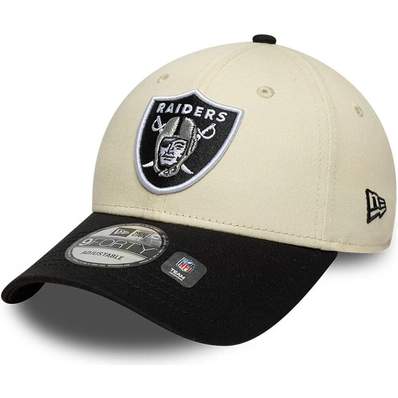 casquette-courbee-beige-et-noire-ajustable-9forty-colour-block-las-vegas-raiders-nfl-new-era casquette-courbee-beige-et-noire-ajustable-9forty-colour-block-las-vegas-raiders-nfl-new-era