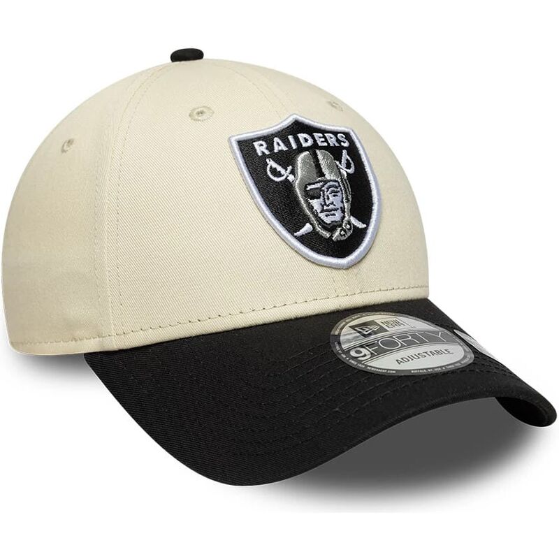 casquette-courbee-beige-et-noire-ajustable-9forty-colour-block-las-vegas-raiders-nfl-new-era casquette-courbee-beige-et-noire-ajustable-9forty-colour-block-las-vegas-raiders-nfl-new-era