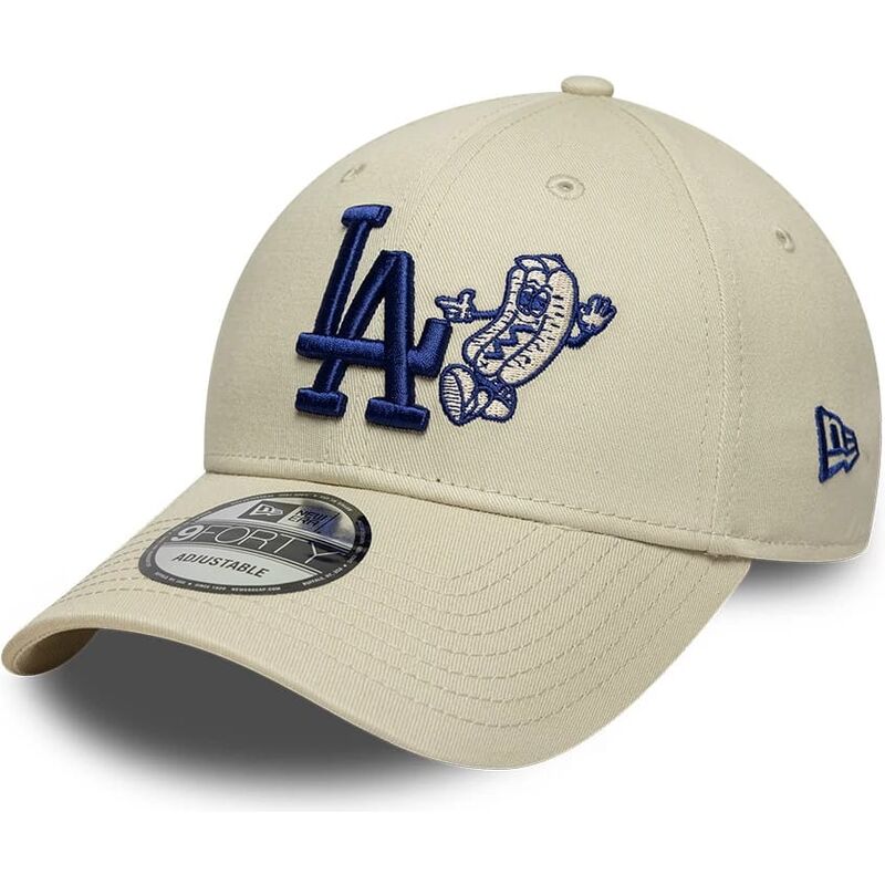 mutzen-gebogen-beige-verstellbares-band-9forty-food-icon-der-los-angeles-dodgers-mlb-von-new-era