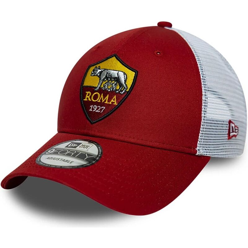 casquette-trucker-rouge-et-blanche-ajustable-9forty-league-associazione-sportiva-roma-serie-a-new-era