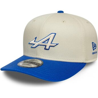 Casquette courbée beige et bleue snapback 9SEVENTY Stretch Snap Contrast Visor Alpine F1 Team Formula 1 New Era