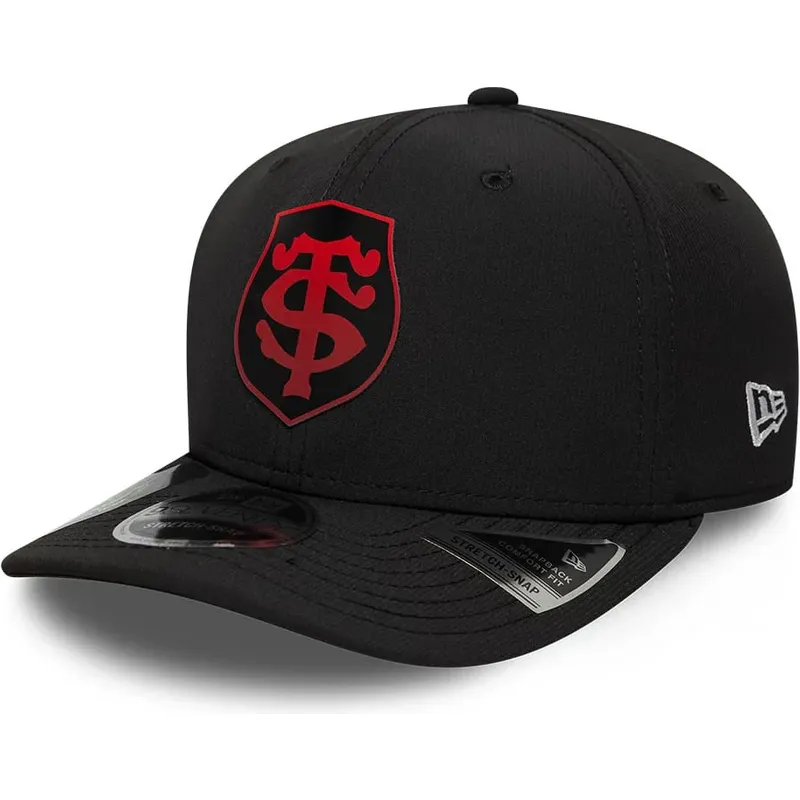 casquette-courbee-noire-snapback-avec-logo-rouge-9seventy-stretch-snap-gradient-stade-toulousain-top-14-new-era