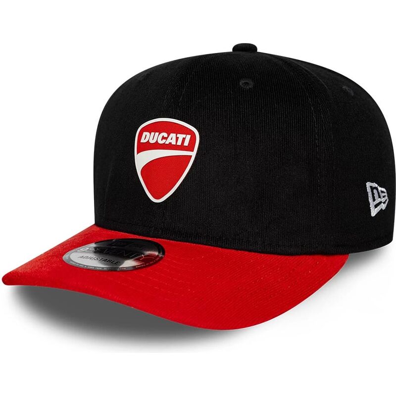 casquette-courbee-noire-et-rouge-snapback-9seventy-stretch-snap-contrast-visor-ducati-motor-motogp-new-era