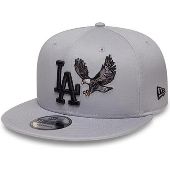 Mützen flach grau snapback 9FIFTY Outdoor Icon der Los Angeles Dodgers MLB von New Era