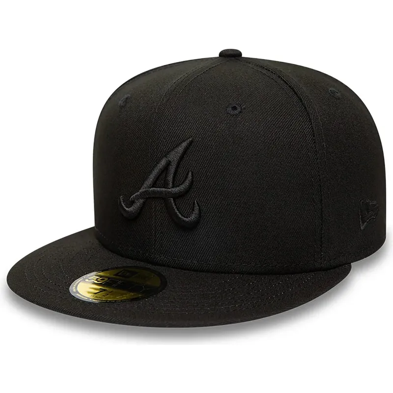 casquette-plate-noire-ajustee-avec-logo-noir-59fifty-atlanta-braves-mlb-new-era