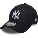casquette-courbee-bleue-marine-snapback-9forty-m-crown-side-script-new-york-yankees-mlb-new-era