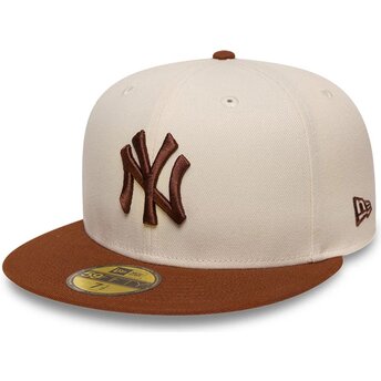 Mützen flach braun angepasst 59FIFTY League Essential der New York Yankees MLB von New Era