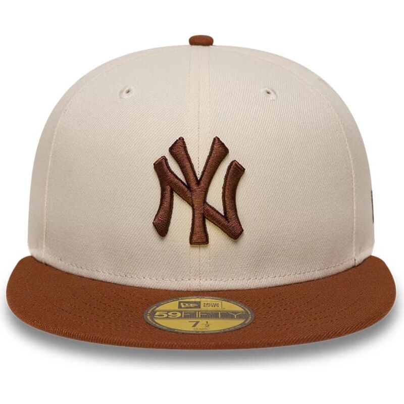 mutzen-flach-braun-angepasst-59fifty-league-essential-der-new-york-yankees-mlb-von-new-era