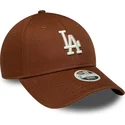 casquette-courbee-marron-ajustable-pour-femme-9forty-league-essential-midi-los-angeles-dodgers-mlb-new-era