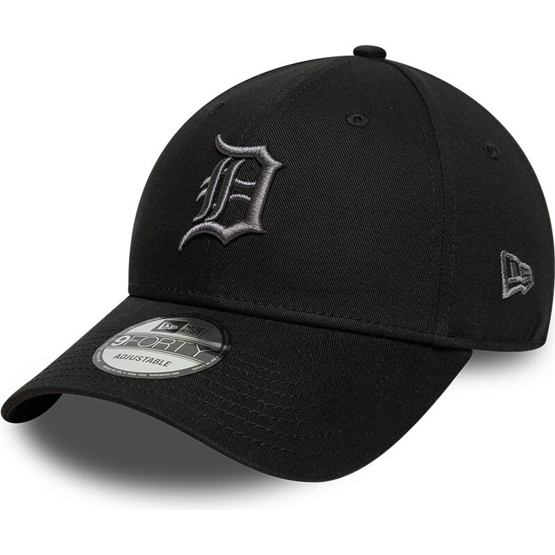 casquette-courbee-noire-ajustable-avec-logo-grise-9forty-league-essential-detroit-tigers-mlb-new-era