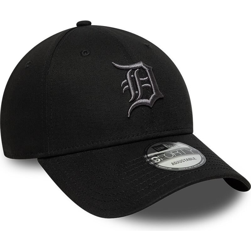casquette-courbee-noire-ajustable-avec-logo-grise-9forty-league-essential-detroit-tigers-mlb-new-era