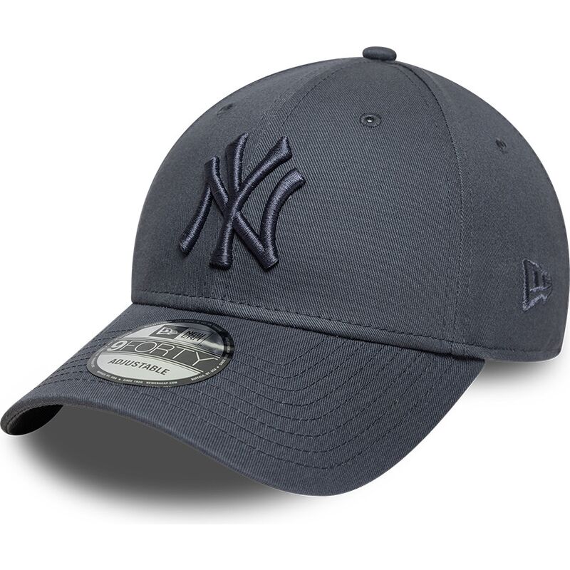 mutzen-gebogen-grau-verstellbares-band-9forty-league-essential-der-new-york-yankees-mlb-von-new-era
