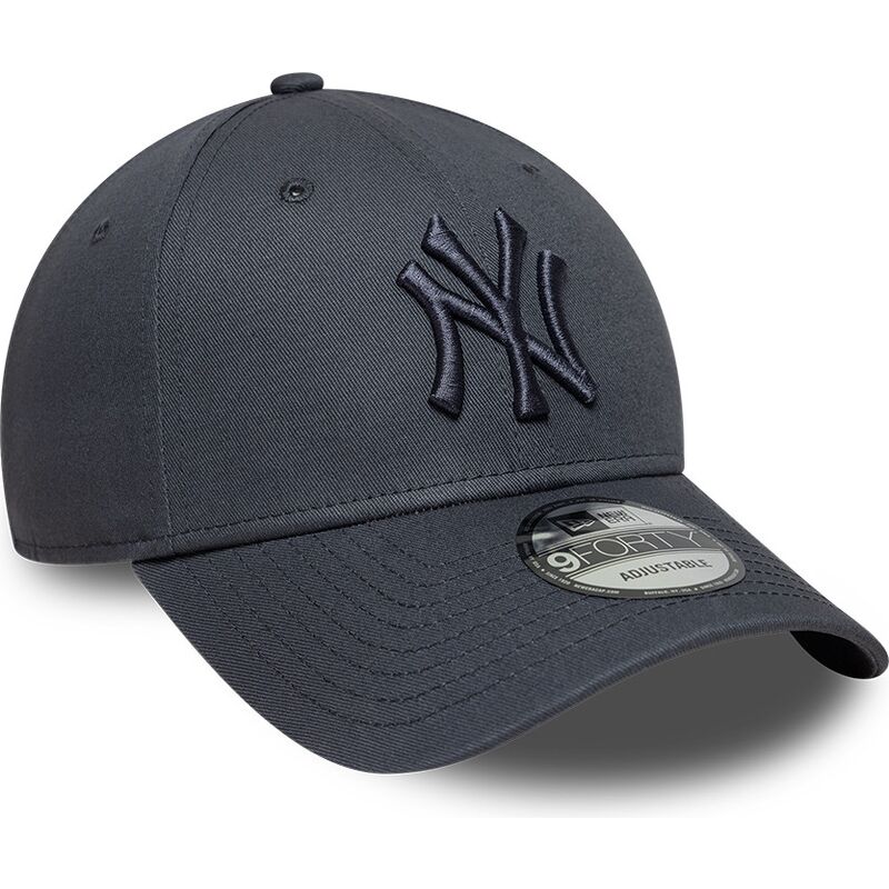 mutzen-gebogen-grau-verstellbares-band-9forty-league-essential-der-new-york-yankees-mlb-von-new-era