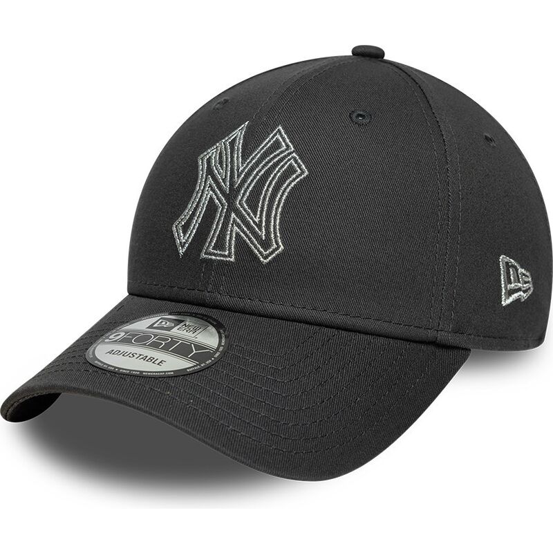 mutzen-gebogen-grau-verstellbares-band-9forty-metallic-outline-der-new-york-yankees-mlb-von-new-era