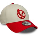 casquette-courbee-rouge-et-beige-ajustable-9forty-contrast-visor-vespa-piaggio-new-era
