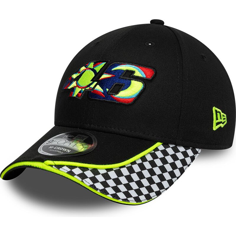 casquette-courbee-noire-ajustable-9forty-m-crown-check-valentino-rossi-vr46-motogp-new-era
