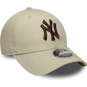 mutzen-gebogen-beige-snapback-9forty-m-crown-der-new-york-yankees-mlb-von-new-era