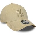 casquette-courbee-beige-ajustable-avec-logo-beige-9forty-m-crown-cord-new-york-yankees-mlb-new-era