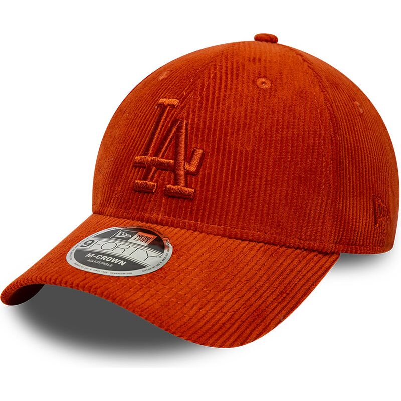 mutzen-gebogen-orange-verstellbares-band-9forty-m-crown-cord-der-los-angeles-dodgers-mlb-von-new-era